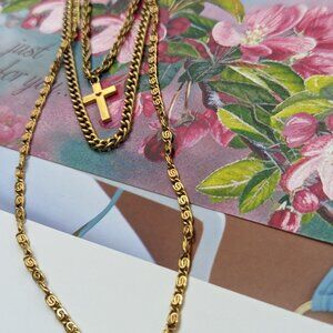Catholic Christian Cross Mix Chains Strands New Era Look One of this kind 26"